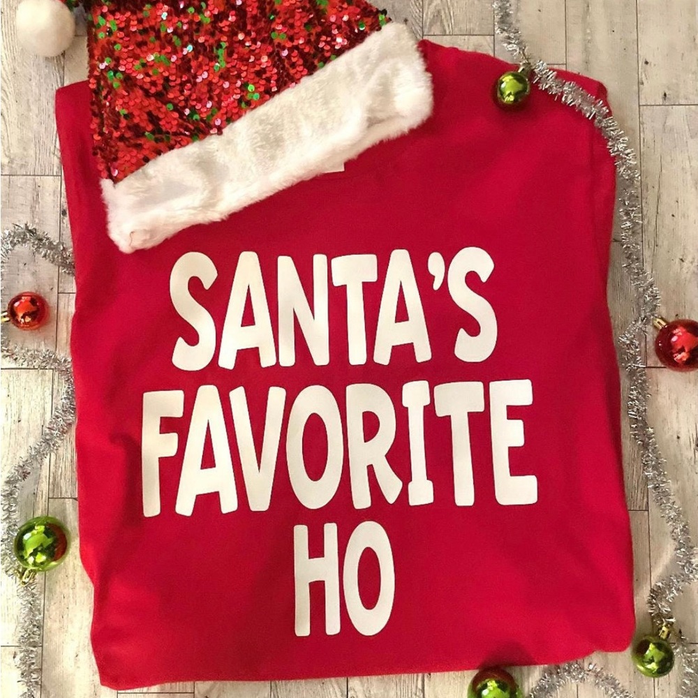 Custom made holiday tees with punny phrases, get it?